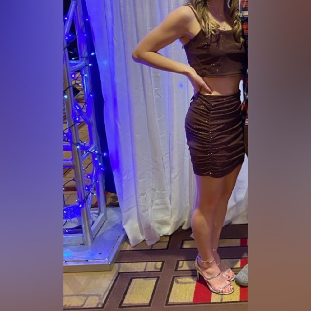 Sexy Brown 2 Piece Dress